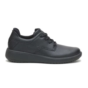 Cat Footwear Women's Prorush Sr+ Oxford Food Service Work Shoes Black Leather - Picture 1 of 4