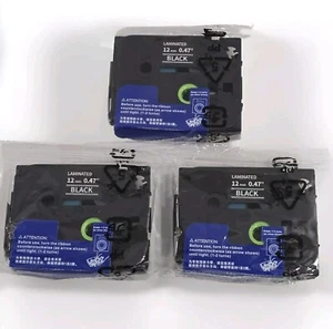 Cinta de etiqueta 3PK 12 mm para Brother P-Touch Cube H110 TZ-231 TZe-231 blanca sobre negra - Imagen 1 de 4
