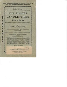 The Bishop's Candlesticks: A Play in One Act by Norman McKinnel 1908 pb - Picture 1 of 1