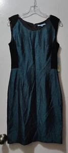 Antonio Melani Women's Teal Blue/Black Lined Dress Size 4 - Picture 1 of 3