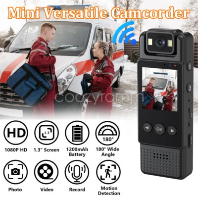 WIFI Body Camera 1080P HD Video Recorder Display Screen Outdoor Sport Camcorder - Image 1 of 4