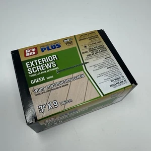 Grip Rite 3” x 9 Exterior Screws 1 lb T-25 Star Wood Construction Green - Picture 1 of 4