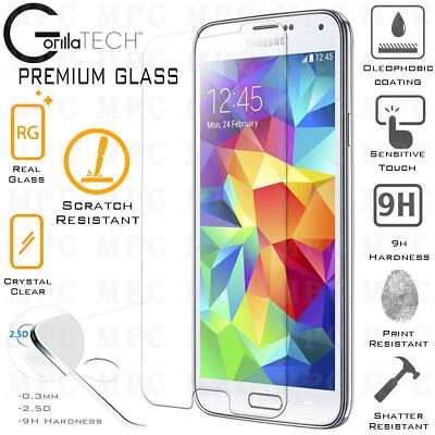 Genuine Gorilla Tempered Glass Film Screen Protector For Samsung Galaxy S5 Neo - Image 1 of 3