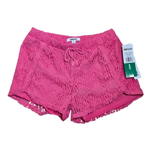 DKNY Girls Shorts Pink Lace Lined Size 8 NWT - Picture 1 of 6