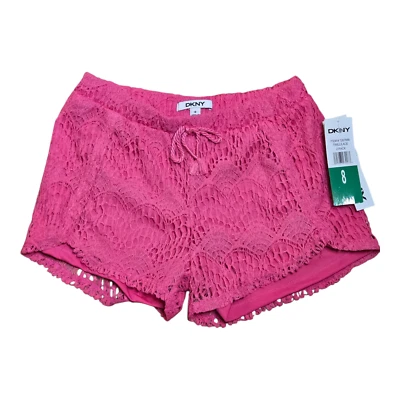 Pantalones Cortos DKNY Niñas Rosa Encaje Forrados Talla 8 Nuevos con Etiquetas Foto 1 de 4