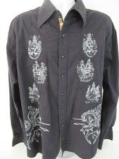 EUC ENGLISH LAUNDRY Long Sleeve Button Down Men's Shirt 3XL Embroidered & Print