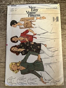 Vogue Very Easy Vintage 70’s Misses Knit Blouse Sewing Pattern Sz 12-34 8656 - Picture 1 of 5