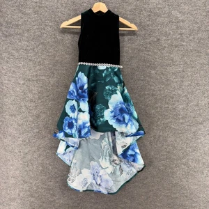 Xtraordinary Dress Girls 7 Black Floral Sleeveless Crew Neck Lined Sheath Midi - Picture 1 of 4
