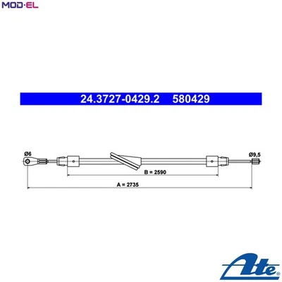 CABLE PULL PARKING BRAKE 24.3727-0429.2 FOR MERCEDES-BENZ C-CLASS/T-Model CLK - Image 1 of 4
