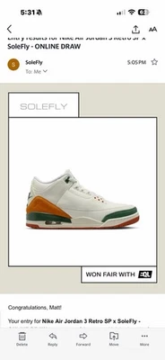 Air Jordan 3 Retro SP x SoleFly Miami Fruits of our Labor Talla 10 ¡Pedido confirmado! - Imagen 1 de 4