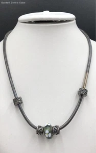 PANDORA Sterling Silver Snake Chain Necklace W/ Slide Charms - Picture 1 of 7