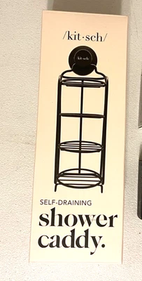 NEW Kitsch Self-Draining Shower Caddy Solid Soap Shampoo Conditioner Holder - Image 1 of 4
