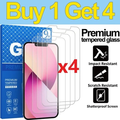 Tempered Glass Screen Protector For iPhone 17 16 15 14 13 12 11 Pro Max XR X XS - Image 1 of 4