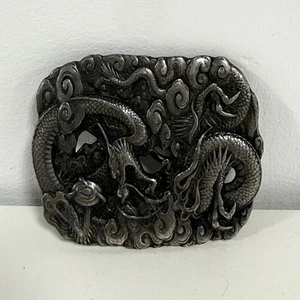 Vintage Bergamot Brass Works 1974 S-48 Dragon Belt Buckle Mens Psychedelic Flame - Picture 1 of 18