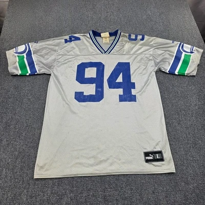 Camiseta de fútbol vintage de los Seahawks Puma Chad marrón 94 plateada azul verde XL Foto 1 de 4