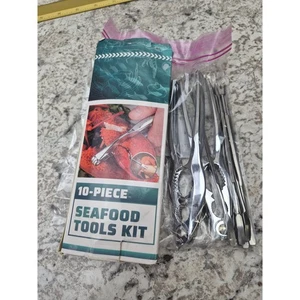 HIWARE 10 Piece Stainless Steel Seafood Tools Kit Crab Lobster Picks - Picture 1 of 3
