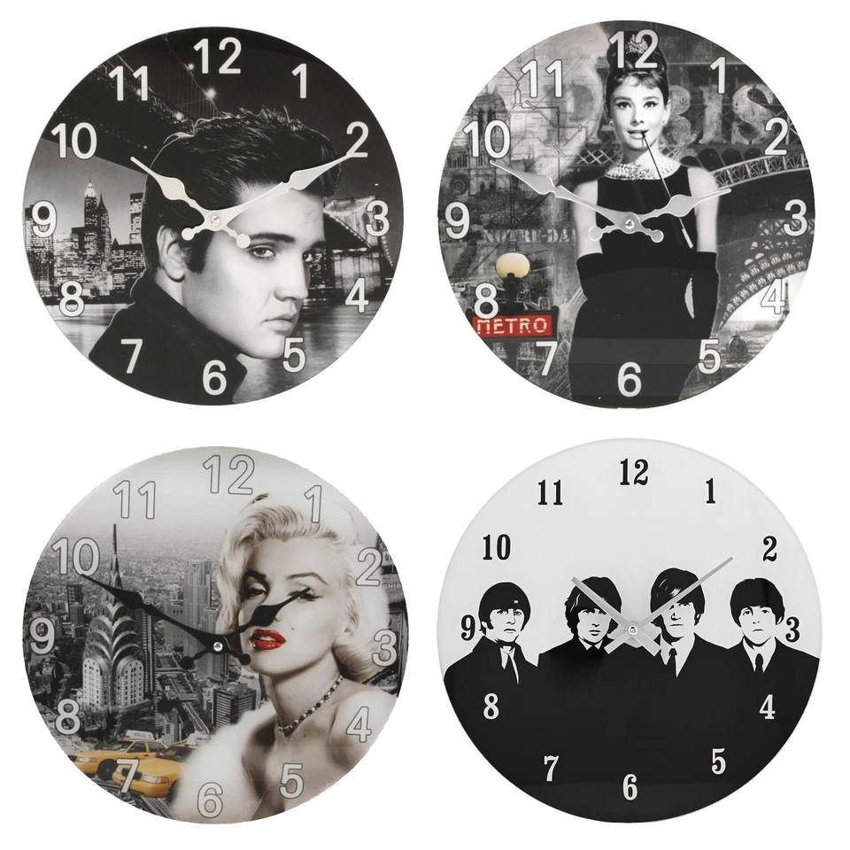 Reloj De Pared De Vidrio Caras Famosas No Oficial 30CM - Elige Diseño - Imagen 1 de 1