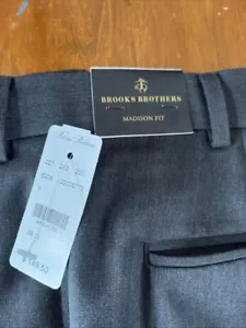 Brooks Brothers Madison Dress Pants 36x30. Gray/Black Heather. Flat Front. New. - Picture 1 of 3
