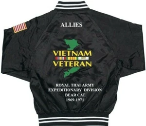 ROYAL THAI ARMY EXPEDITIONARY ALLIES VIETNAM EMBROIDERED SATIN JACKET(BACK ONLY) - Picture 1 of 7