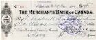 1910 Chartered Bank Draft - The Merchants Bank of Canada - Calgary AB