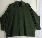 Amazing Eskandar Verdant Green Lightweight Suede Leather Shirt Top Jacket 0 O/S