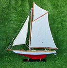 Red Columbia Pond Yacht Model Handmade For Birthday Gift Home Office Decor