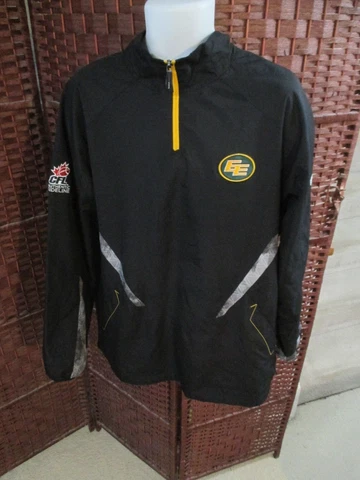 Reebok Authentic Sideline Edmonton eskimos Windbreaker Jacket 1/4 Zip CFL Large Cover