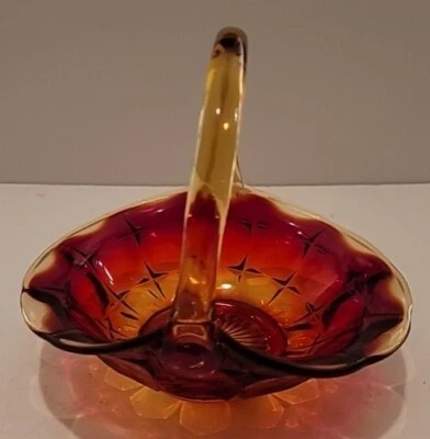 Стеклянная корзина MCM Amberina с ручкой см. фото читайте описание  - Изображение 1 из 4