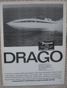 DRAGO ITALCRAFT BARCA 1977 ADVERTISING PUBBLICITA CON CARATTERISTICHE TECNICHE - Picture 1 of 1