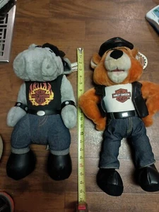 Pair Of Harley Davidson Plush Play By Play Vintage 1993 And 1998 With Tags - Picture 1 of 17