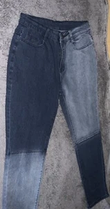 Vintage Blue Shaded Jeans Buttons&Zip Unisex X-Large - Picture 1 of 8