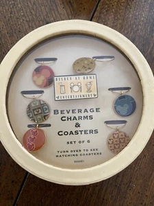 Disney At Home Mickey Mouse Beverage Charms and Coasters Set of 6 (MM) NIB - Picture 1 of 5