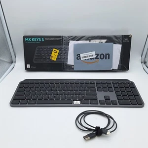 Logitech MX Keys S Wireless Keyboard Low Profile Quiet, Graphite *READ* - Picture 1 of 8