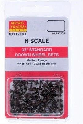 Micro Trenes Escala N ~ Juegos de Ruedas Marrón Estándar 33" ~ 48 Piezas ~ (401-B) ~00312001 Foto 1 de 2