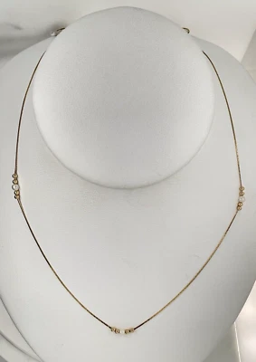 Collar Estación Cinco Perlas Oro Amarillo 14k 2.7mm a 2.9mm 20" - 1.7 Gramos Foto 1 de 4