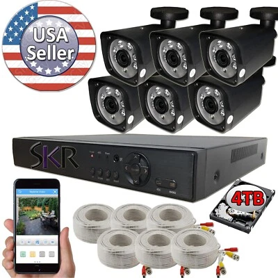 Sikker 8 Channel 2K 1440P 4 megapixel DVR 6 pcs Security Camera System 4TB HDD - Image 1 of 4