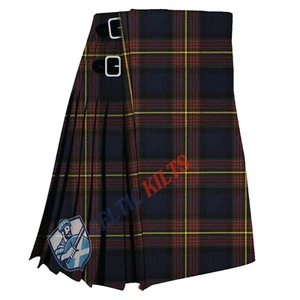 Kilt tartan moderno scozzese Clan Muir da uomo misura personalizzata 8yard kilt tradizionale - Foto 1 di 5