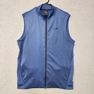 Oakley Golf Vest Mens 2XL Blue Sleeveless Performance Full Zip Outdoor Jacket