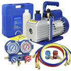3,5CFM 1/4hp Air Vacuum Pump HVAC AC Air Tool + Manifold Gauge Set R134a Kit