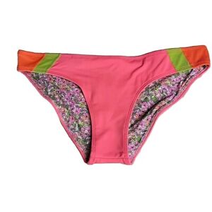 Maaji Bikini Bottom Womens 2XL Pink Green Fandango Flirt Floral Reversable New