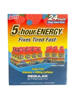 5-Hour Energy Shot, Regular Strenght Berry,  24 Count, Exp02/27 - Image 1 of 3