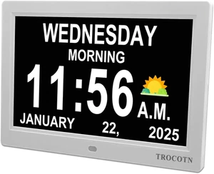 Reloj Despertador Calendario Grande con Horario Automático para Personas Mayores, Pantalla 5 - Imagen 1 de 12
