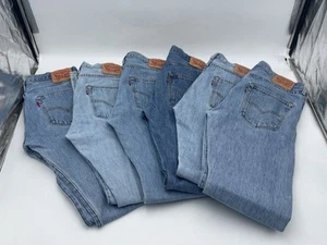 Lot 6 Levi 501 Jeans Men’s 33x36 Button Fly Straight Leg Denim - Bild 1 von 13