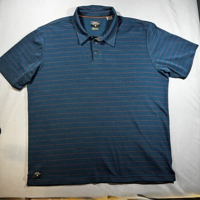 Quicksilver Waterman Men’s Polo Shirt 2X-Large Short Sleeve Knit Striped Golf  - Image 1 of 4