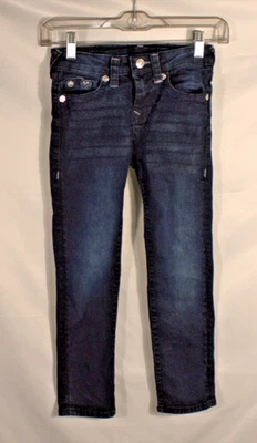 True Religion Jeans Kids Size 7 Blue Denim Straight Leg 5 Pockets Casual - Image 1 of 4