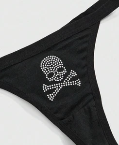 Costume Halloween TESCHIO strass Rowme teschi perizoma perizoma intimo sexy - Foto 1 di 4
