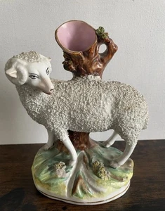 19. JAHRHUNDERT STAFFORDSHIRE ANTIKE SCHAF RAMME VASE UM 1880 - Bild 1 von 11