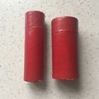 Original Old Red  British Predecimal Coin Tubes Florins And Farthings