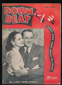 Vintage Jazz Mag-DOWNBEAT -May 1, 1943-Mr. and Mrs Tommy Dorsey - Imagen 1 de 1