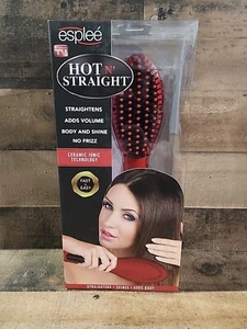 Esplee Hot N Straight Hair Straightening Brush red Frizz Control Electric Comb - Picture 1 of 6